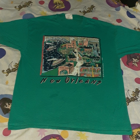 1990 New Orleans Louisiana Art Print Single Line Stitch Tee Vintage 90s Shirt - Picture 2 of 6